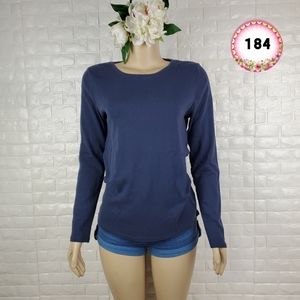 Sonoma Large Navy Blue Long Sleeve Shirt – Casual Everyday Top